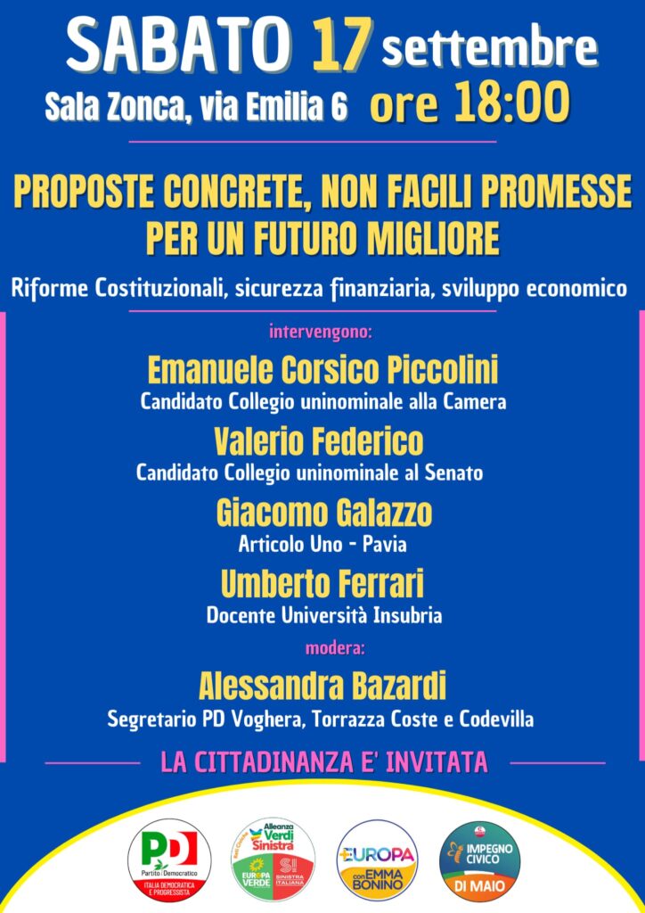 Sabato 17 settembre dibattito  alle 18.00 presso la Sala Zonca